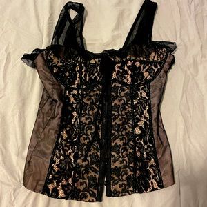 VINTAGE Black embellished corset top